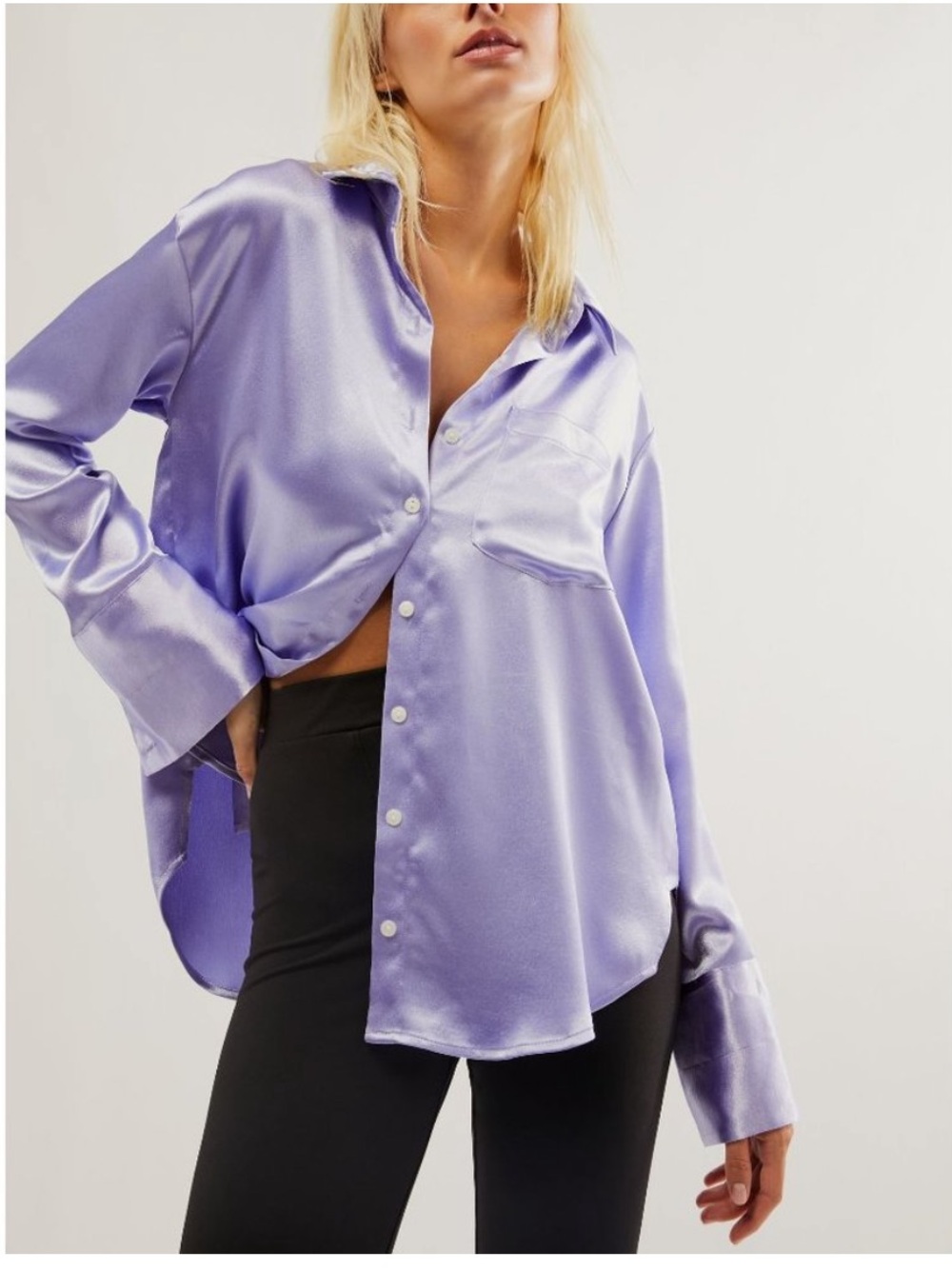 NWT Free People Shooting For The Moon Buttondown / Heavenly Lavender- M